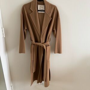 Aritzia Wilfred Handed Coat in a camel color